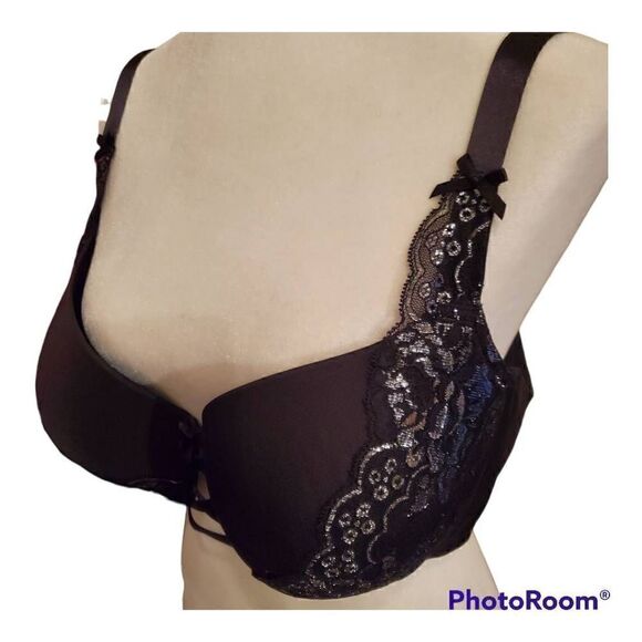 Cacique Boost Balconette Black Shimmer lace 40DDD - Picture 2 of 11